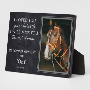 Plaque Photo Photo de cheval personnalisé en mémorial