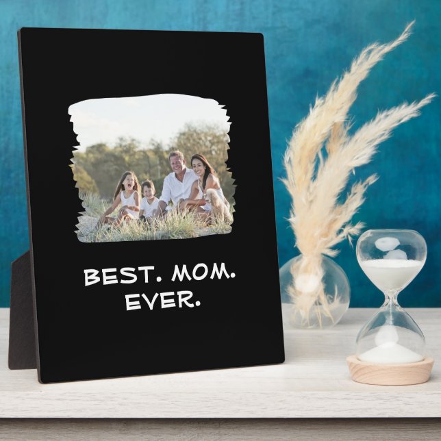 Plaque Photo Photo de famille personnalisée Meilleure maman Jou (Côté)