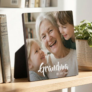 Plaque Photo Photo de grand-mère personnalisée avec écriture mo