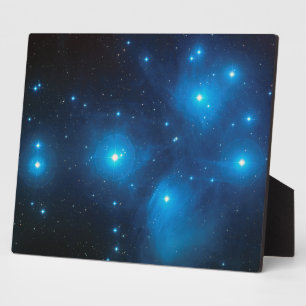 Plaque Photo Photo de l'espace céleste des Pléiades bleu aqua 1