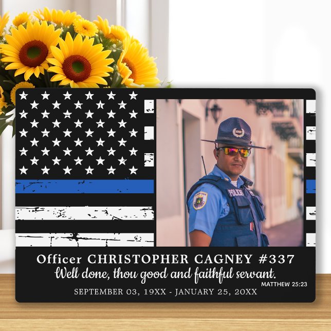 Plaque Photo Photo de l'officier de police Memorial Mince Blue  (Créateur téléchargé)