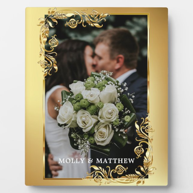 Plaque Photo Photo de mariage élégante (Devant)