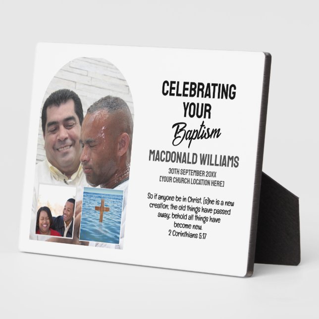 Plaque Photo Photo de nom personnalisé FÊTANT VOTRE BAPTISME (Côté)