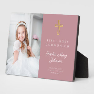 Plaque Photo Photo de première communion d'une fille moderne ro