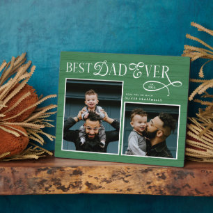 Plaque Photo Photo élégante Meilleur Papa du Monde Vert