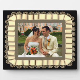 Plaque Photo Photo Mariage personnalisée Cadre de ruban en dent