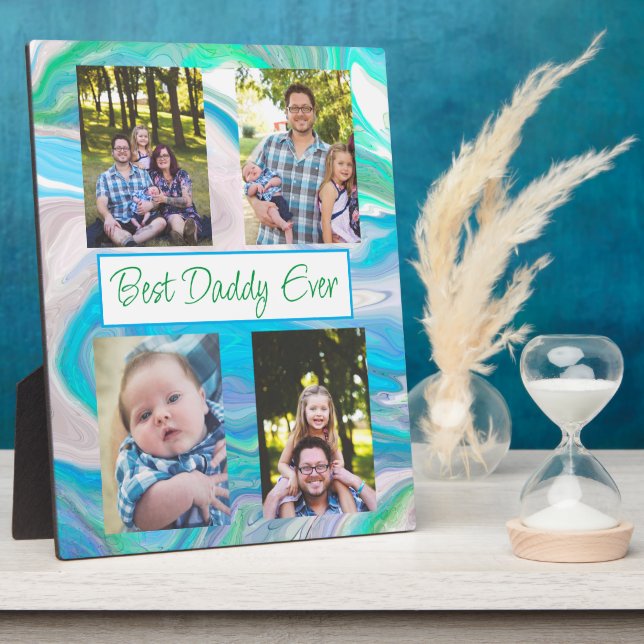 Plaque Photo Photo personnalisée de Best Daddy Ever (Côté)