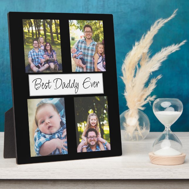Plaque Photo Photo personnalisée de Best Daddy Ever (Côté)