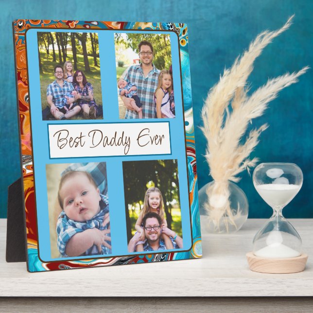 Plaque Photo Photo personnalisée de Best Daddy Ever (Côté)