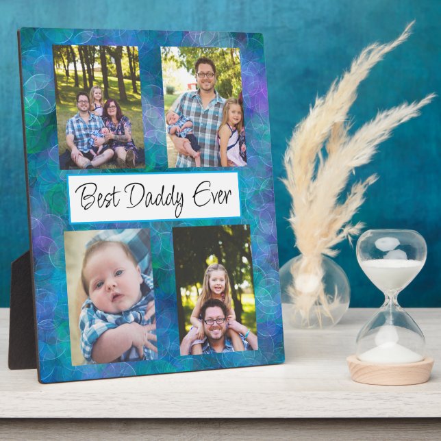 Plaque Photo Photo personnalisée de Best Daddy Ever (Côté)
