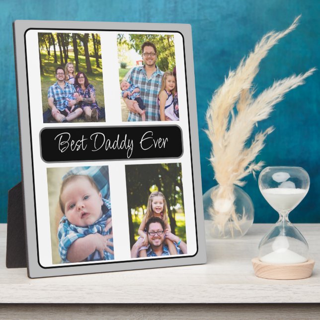 Plaque Photo Photo personnalisée de Best Daddy Ever (Côté)