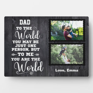 Plaque Photo Photo personnalisée en bois noir Papa Tu es le mon