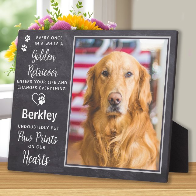 Plaque Photo Photo personnalisée Pet Dog Golden Retriever Memor (Créateur téléchargé)