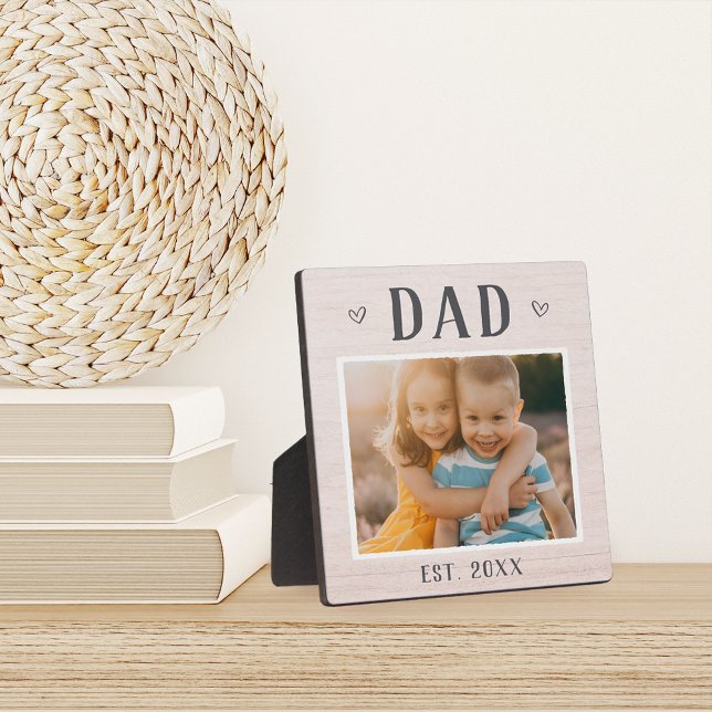 Plaque Photo Photo Rustique Personnalisée Papa (Créateur téléchargé)
