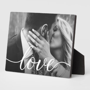 Plaque Photo Photographie de couple personnalisée lettrage manu