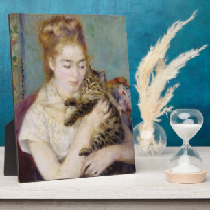 Plaque Photo Pierre A Renoir   Femme avec un chat
