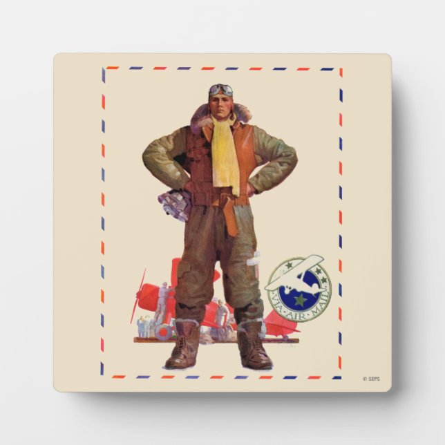 Plaque Photo Pilote d'avion (Devant)