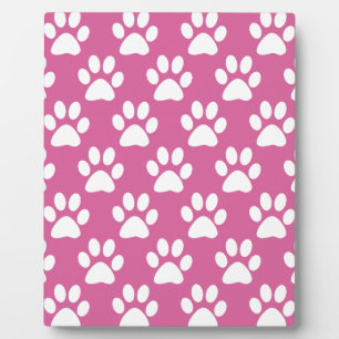 Plaque Photo Pink and white puppy paws