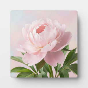 Plaque Photo Pivoine rose poudré élégante, illustration florale
