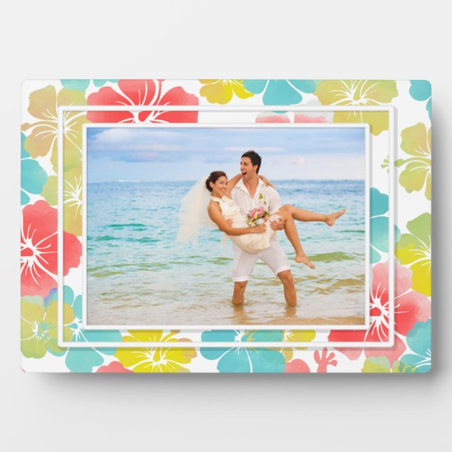 Plaque Photo PixDezines rétro hibiscus (Devant)