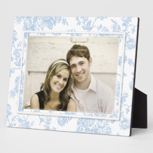Plaque Photo PixDezines toile/roses/bleues/couleur de fond diy