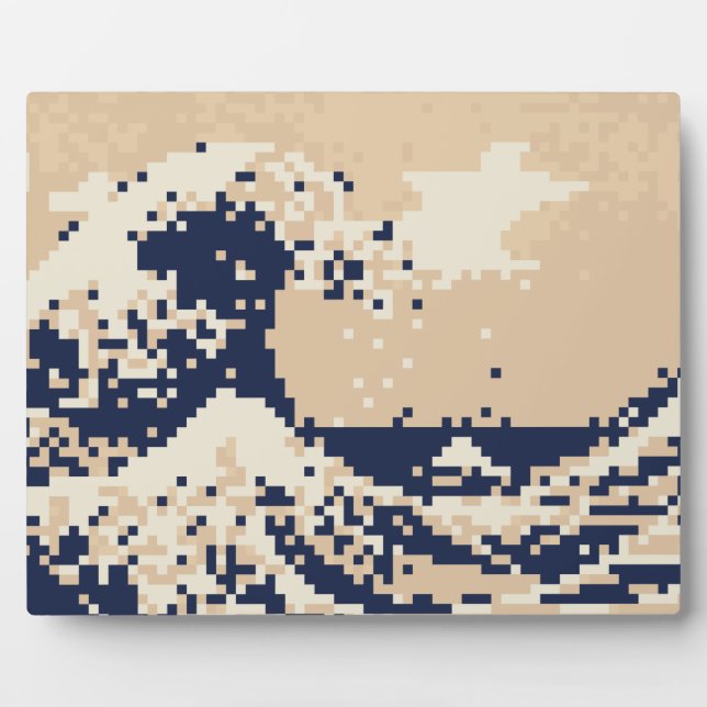 Plaque Photo Pixel Tsunami 8 bits Pixel Art (Devant)