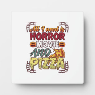 Plaque Photo Pizza Film d'Horreur Halloween Citrouille Crâne Tr