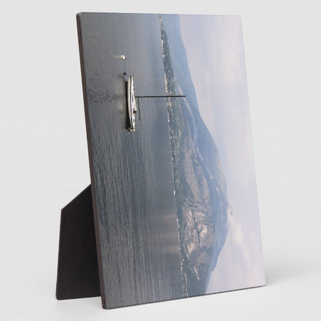 Plaque Photo Plage paisible du lac de Côme (Côté)