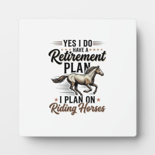 Plaque Photo Plan de retraite Chevauchée de chevaux Design de T