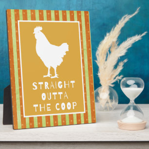 Plaque Photo Plate-forme d'art de mot de poulet amusante