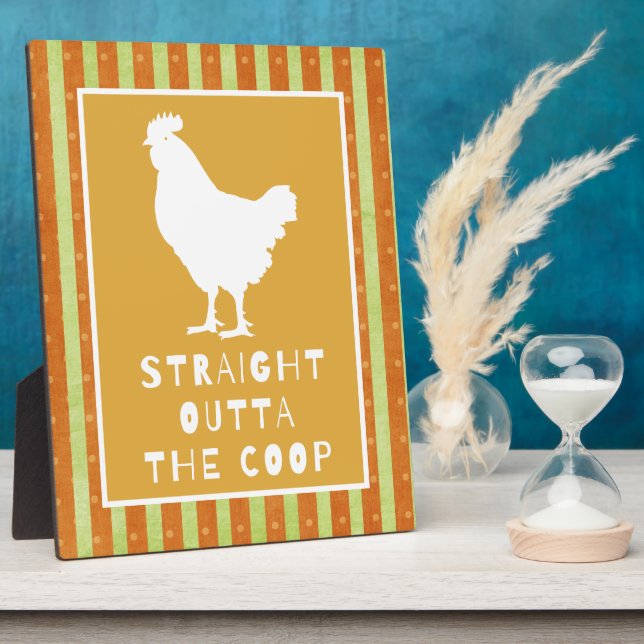 Plaque Photo Plate-forme d'art de mot de poulet amusante (Côté)