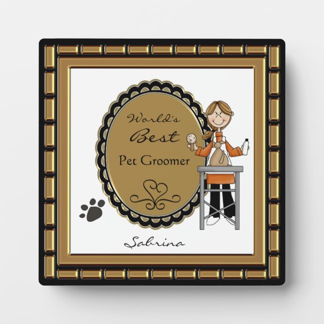 Plaque Photo Plate-forme féminine du meilleur animal de compagn (Devant)