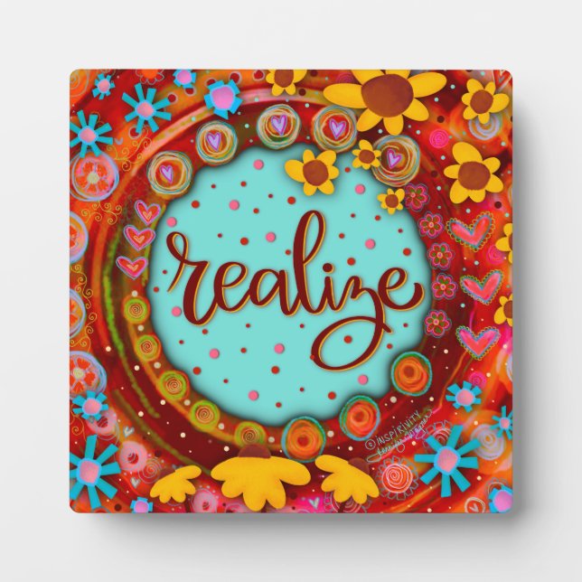 Plaque Photo Plate-forme florale plaisante Réaliser Motivationn (Devant)