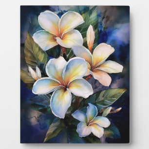 Plaque Photo Plumeria Hawaiian Moonlight