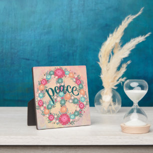 Plaque Photo Plutôt Paix Floral Whimsational Inspirationnel
