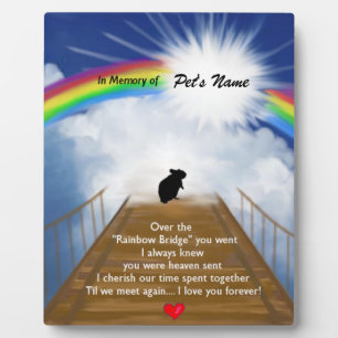 Plaque Photo Poème commémoratif de Rainbow Bridge pour Hamsters
