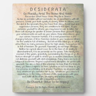 Plaque Photo Poème de Desiderata dans la forêt Abstraite du dés