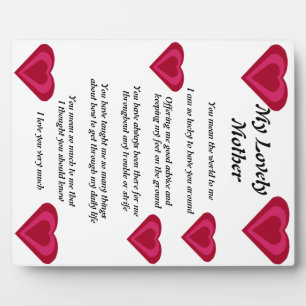 Plaque Photo Poème de la mère