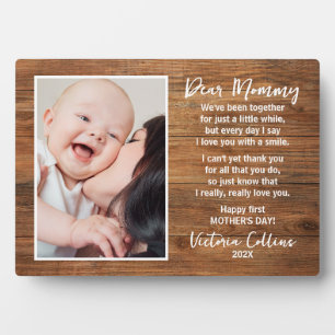 Plaque Photo Poème maman et bébé Joyeux Fête des mères