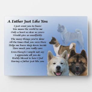 Plaque Photo Poème père Akita Dog