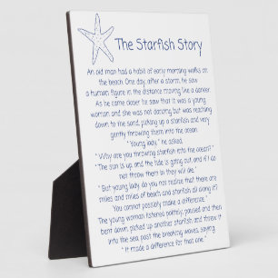 Plaque Photo Poème Starfish, histoire Starfish, cadeau Foster m