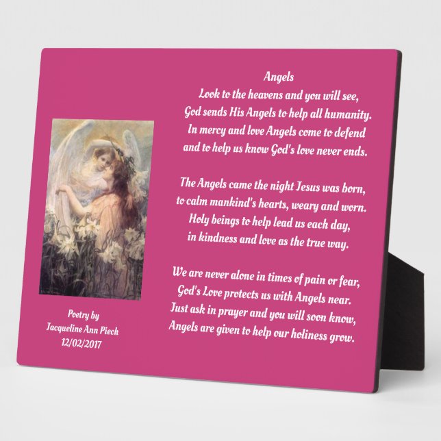 Plaque Photo Poésie Angels (Côté)