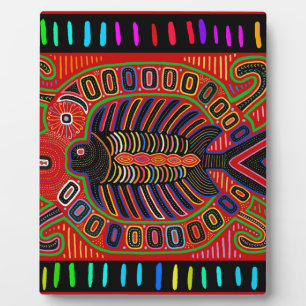 Plaque Photo Poisson volant Cuna Indian Mola