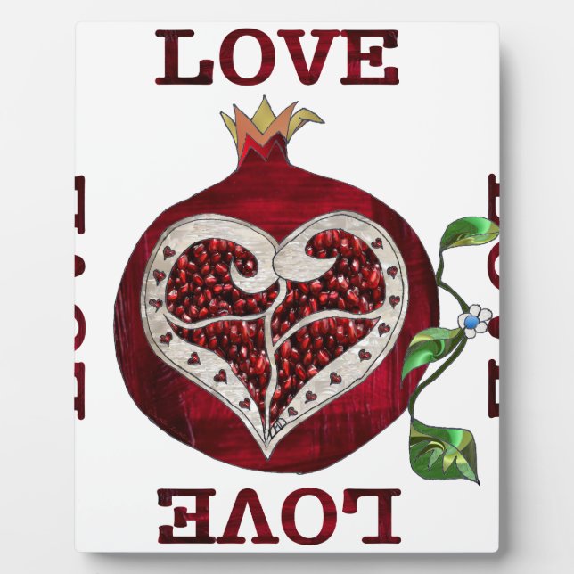 Plaque Photo Pomegranate Heart LOVE Valentine (Devant)