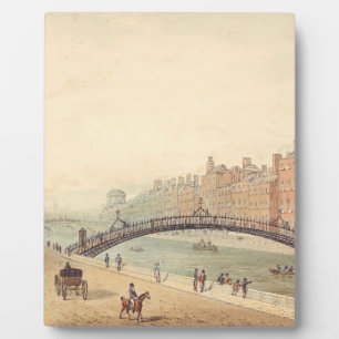 Plaque Photo Pont de Liffey à Dublin par Samuel Frederick Broca