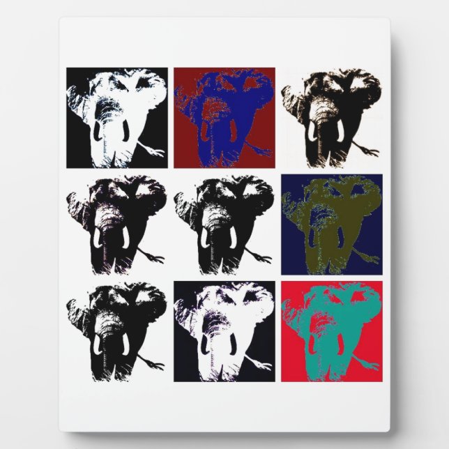 Plaque Photo Pop Art Elephants (Devant)