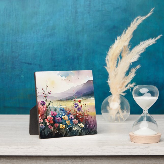 Plaque Photo Poppies et montagnes (Insitu)