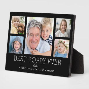 Plaque Photo Poppy Grand-Père Petits-Enfants Photo Collage