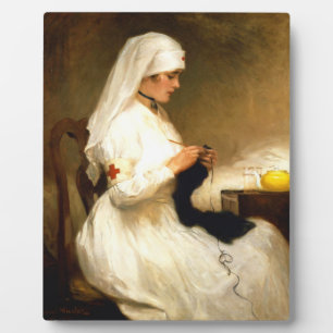 Plaque Photo Portrait de A Nurse Red Cross - Gabriel Nicolet