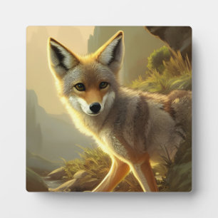 Plaque Photo Portrait de faon de coyote sur tablette